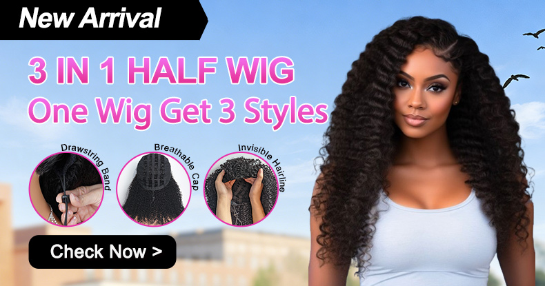 3 IN 1 Half Wig
