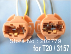 longyue 50pcs T20 3157 7443 Light Socket Headlight Wiring Harness Connector Adapter Bulb Wire 6