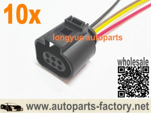longyue 10pcs Cooling Fan Control Module Pigtail Connector 98-99 Audi A4 Plug - 1J0 973 713