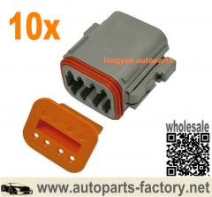 longyue 10kit Deutsch DT 8 Pin Female Connector Kit 18-14 GA Orange Wedgelock Set - with Terminals and seals