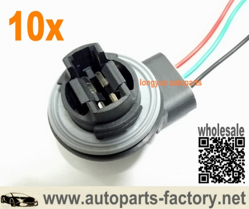 longyue 10pcs LED Bulb Brake Signal Light Socket Harness Wire Adapter 3157 3057 3156 3155 6"