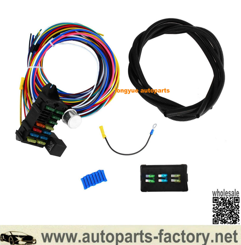 12 Circuit Hot Rod Universal Wiring Harness Muscle Car Street Rod XL Wires