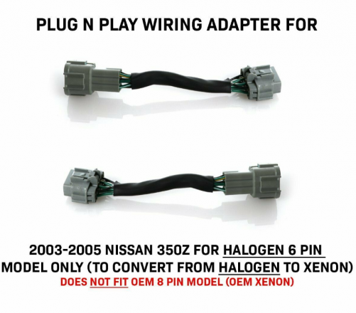 Longyue Plug&Play Adapters For 03-05 350Z Halogen 6 to 8 Pin Xenon HID Headlight (custom-made)