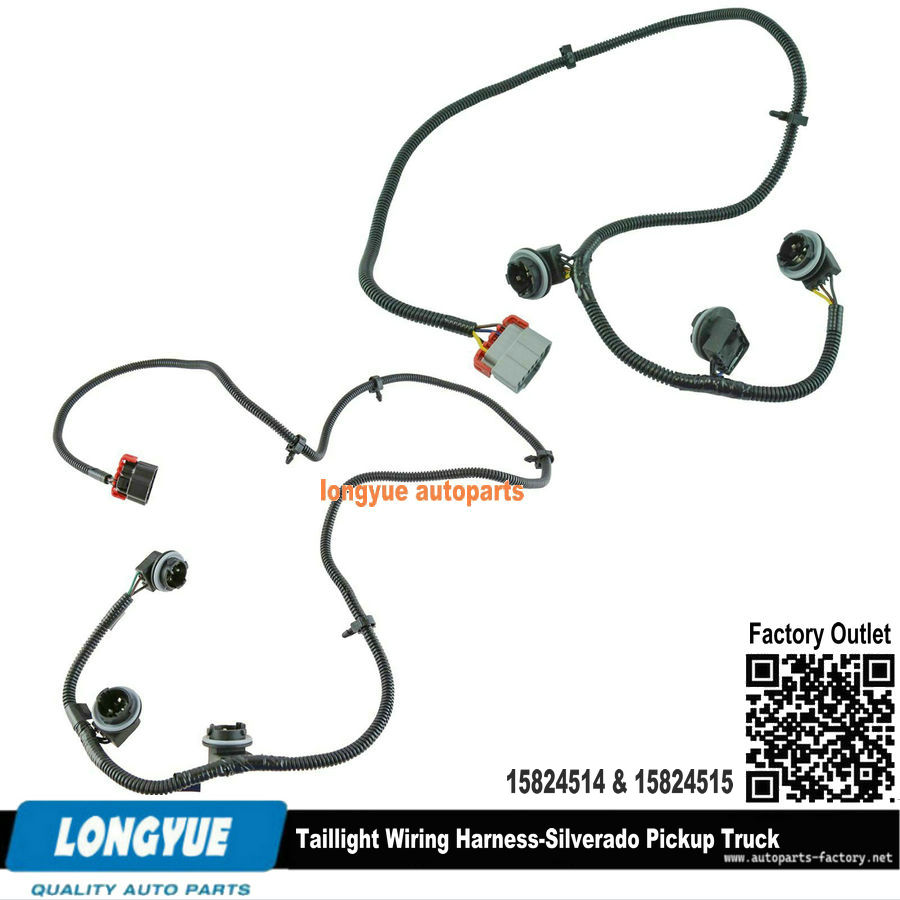 Rear Tail Light Lamp Wiring Harness LH RH Pair for Chevy Silverado GMC