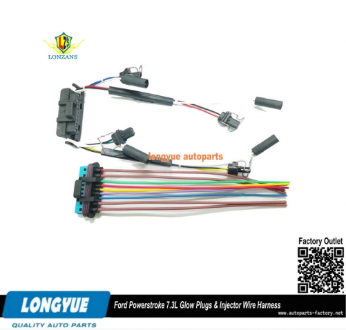 Longyue 97-03 Ford Powerstroke Diesel Glow Plug & Injector Wire Harness Pigtails 7.3l