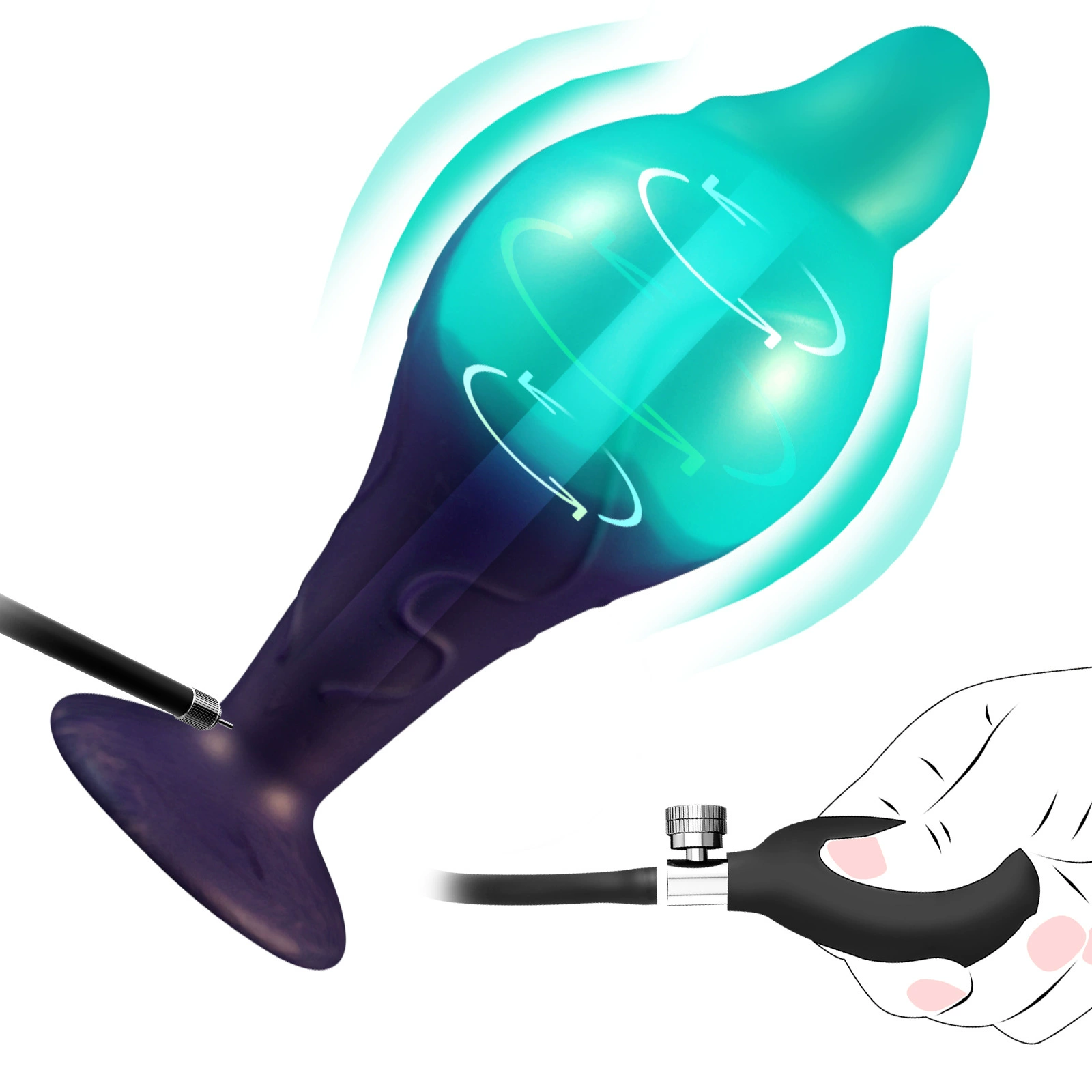 Inflatable simulation expansion silicone anal plug for fun