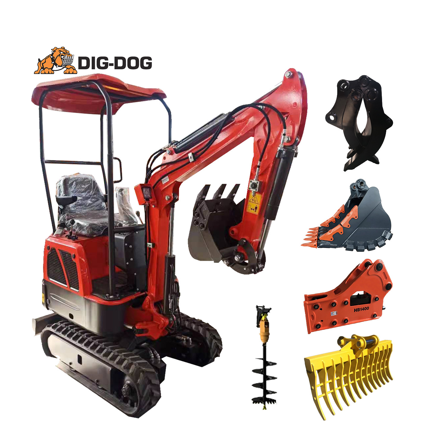 Small Excavator Mini Digger  Mini Excavator Attachments