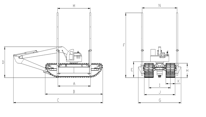 Amphibious Pontoon Excavator For Sale | DIG-DOG