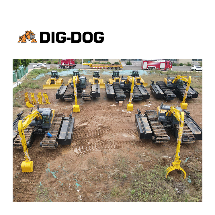 Dig-Dog Low-Price New Hydraulic Crawler Excavator with Floating Pontoon Amphibious Excavator