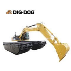 DIG-DOG Excavadora de pontón flotante anfibio para pantanos sobre orugas