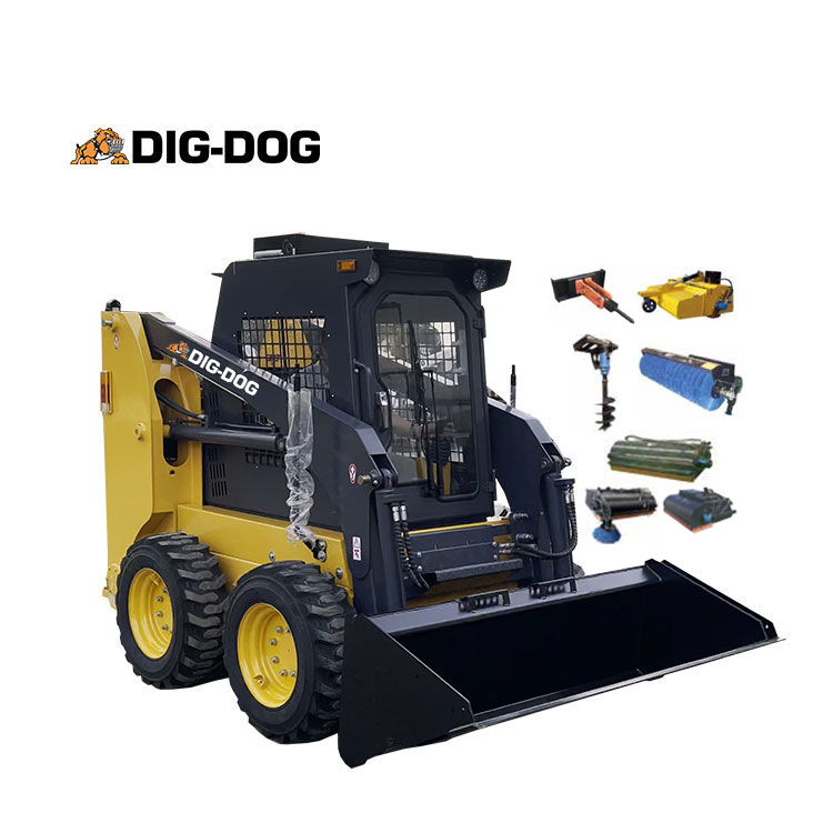 DIG DOG China compact loader wheel skid steer loader with versatile attachments