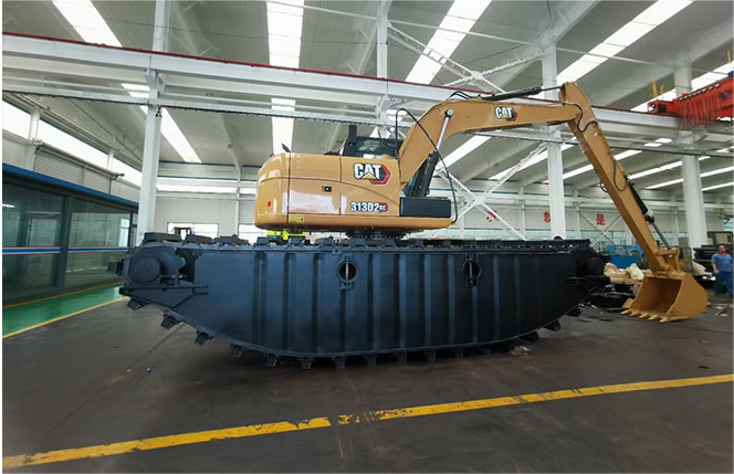 What are amphibious excavators used for?