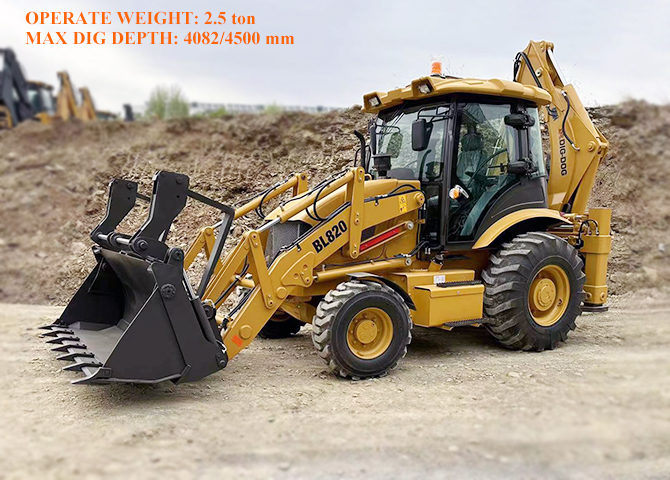 How Much Does a Backhoe Weigh - DIG-DOG BL820 backhoe loader 2.5 ton