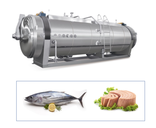 Automatic vacuum tuna pre-cooker