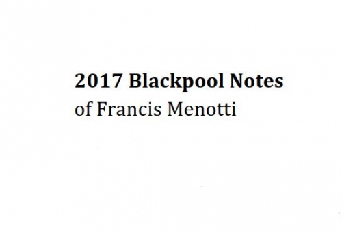 2017 Blackpool Lecture Notes by Francis Menotti