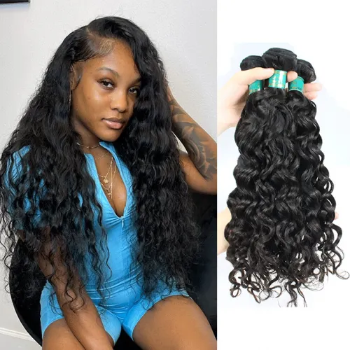 Yellow Band Top Quality Big Deep waveWater wave 100% Human Virgin Hair