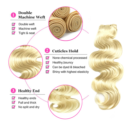 Best Brazilian 613 Blonde Hair Bundles, Blonde Lace Closures, Blonde ...