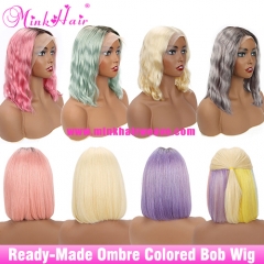 Ready-Made Ombre Colored  613 1B/613 1B/Silver Rainbow Color 150% Density 13x4 Lace (Ready to Ship)
