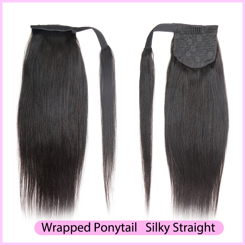 Wrapped Ponytail & Drawstring Ponytail 100% Human Hair