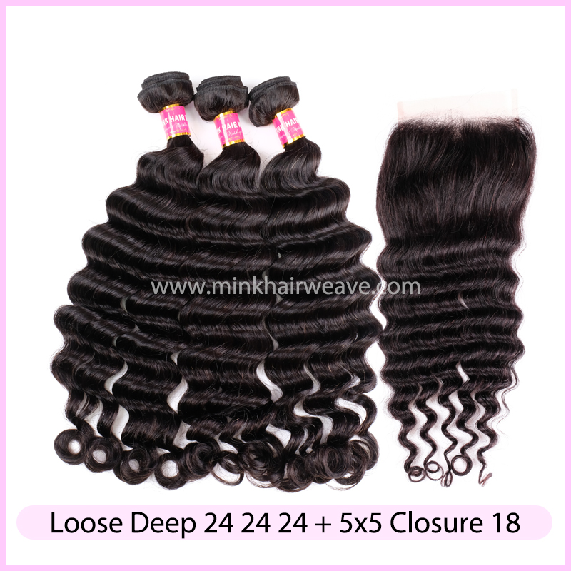 Brazilian Hair Loose Deep Wave Bundles 10A Grade Ghana