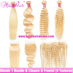 613 Blonde Hair Bundles HD Lace Transparent Lace Closure Frontal