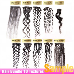 Hair Bundle Sample 10 Textures 10A Grade