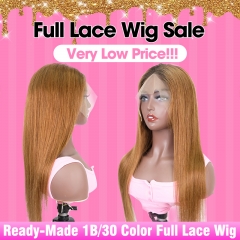 Ready-Made Ombre Colored Full Lace Wig 150% Density Silky Straight (Ready to Ship)