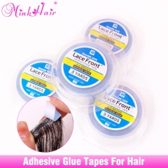 Adhesive Glue Tapes For Hair 0.8cm* 3yards Blue Wig Lace Front Support Double-Sided Adhesives Tape For Lace Wig/PU Hair Extension/Toupee