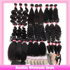 Bundles Deals Raw Hair Wholesale Mink Brazilian Hair Weave Bulk buy from China (Textures can be mixed) (Ready to Ship)