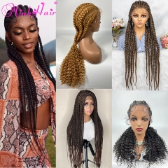 Braided Wigs Synthetic Hair Knotless Heat Resistant Frontal Wigs and Full Lace Wigs