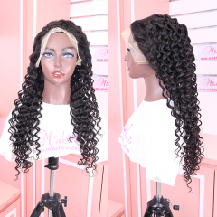 FLASH SALE 039 #1B Color 20inch Deep Wave Transparent 13x6 Lace Front Wig 180% Density(Sales products, do not accept refund/return)