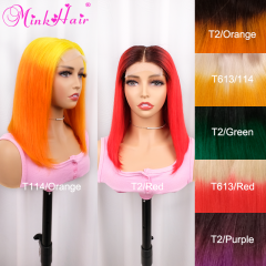 Custom Ombre Color 4x4 Lace Closure Bob Wig 250% Density (Ready to Ship)