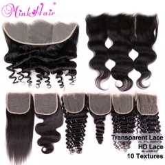 Wholesale Lace Closure And Lace Frontal HD Lace and Transparent Lace Size 4x4 5x5 6x6 7x7 13x4 13x6 360 Human Hair