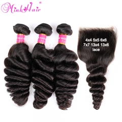 Wholesale 3 Loose Wave Hair Bundle Deals Mink Brazilian Hair Weave