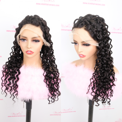 FLASH SALE 043 #1B Color 22inch Italian Curly Transparent 13x6 Lace Front Wig 180% Density(Sales products, do not accept refund/return)