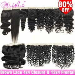 Brown Lace 4x4 13x4 Lace Frontal Closure 150% Density (Sales products, do not accept refund/return)