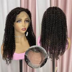 FLASH SALE 099 #1B Color 24inch Kinky Curly Brown 13x3 Lace Front Wig 150% Density(Sales products, do not accept refund/return)