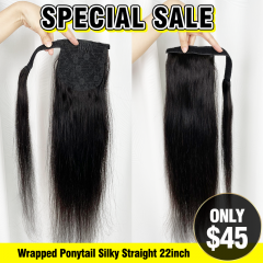 SPECIAL SALE Wrapped Ponytail Silky Straight 22inch(Sales products, do not accept refund/return)