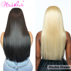 Double Drawn #1B & #613 Color Lace Wig HD Transparent 13x4 & 13x6 Full Frontal Wig 100% Human Raw Hair
