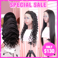 Ready-Made Transparent 13x6 lace Front Wig 180% Density Mink Hair Wig (Sales products, do not accept refund/return))