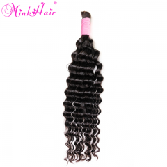 10A Color #1B Deep Wave Bulk Hair Extensions for Braiding Cabelo Humano Brasileiro 45-75cm