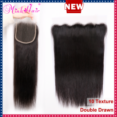 Double Drawn HD 5x5 Lace Closure And HD 13x4 13x6 Lace Frontal 12-24inch Top Quality Mink Brazilian Hair