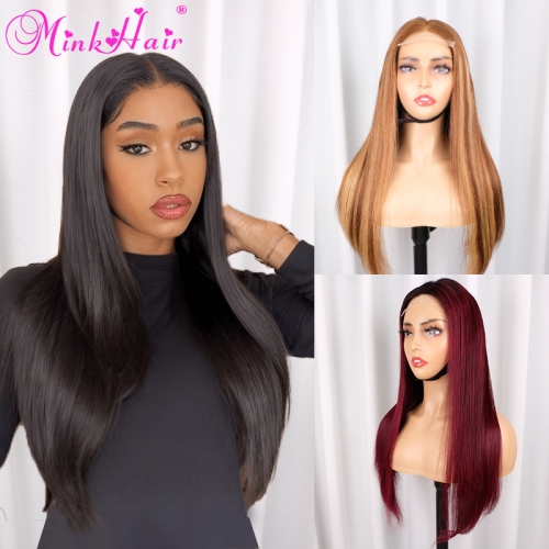 BIG SALE! 20inch #1B #2 #1B/4 #4/27 #1B/99j Colored Wig 4x4  display picture 3