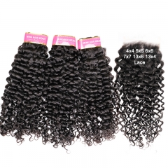 Italian Curly Hair Bundle Deals 100% Raw Human Hair Weave for Women