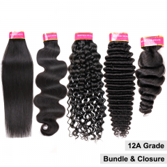 12A Vietnamese Raw Hair Single Bundle Single Closure Frontal One Donor Hair