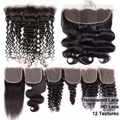 Wholesale Lace Closure And Lace Frontal HD Lace Transparent Lace Human Raw Hair