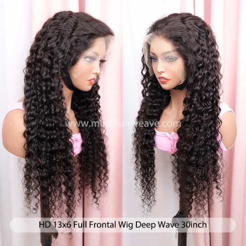 Buy Deep Wave HD Lace Wig, Transparent Lace Wig, Closure Wig, Full