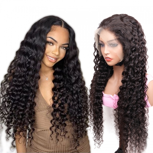 Buy Deep Wave HD Lace Wig, Transparent Lace Wig, Closure Wig, Full