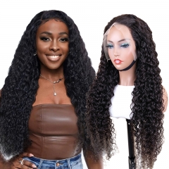 Italian Curly Lace Wig  HD And Transparent Closure Wig Full Frontal Wig 100% Human Raw Hair Mink Brazilian Hair