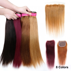 Ombre Hair Bundle #4/27 #4/30 #T1B/27 #T1B/30 #4 #27 #99J #350 Lace Closure Lace Frontal (Pre-sale now. Ships in 2 days.)